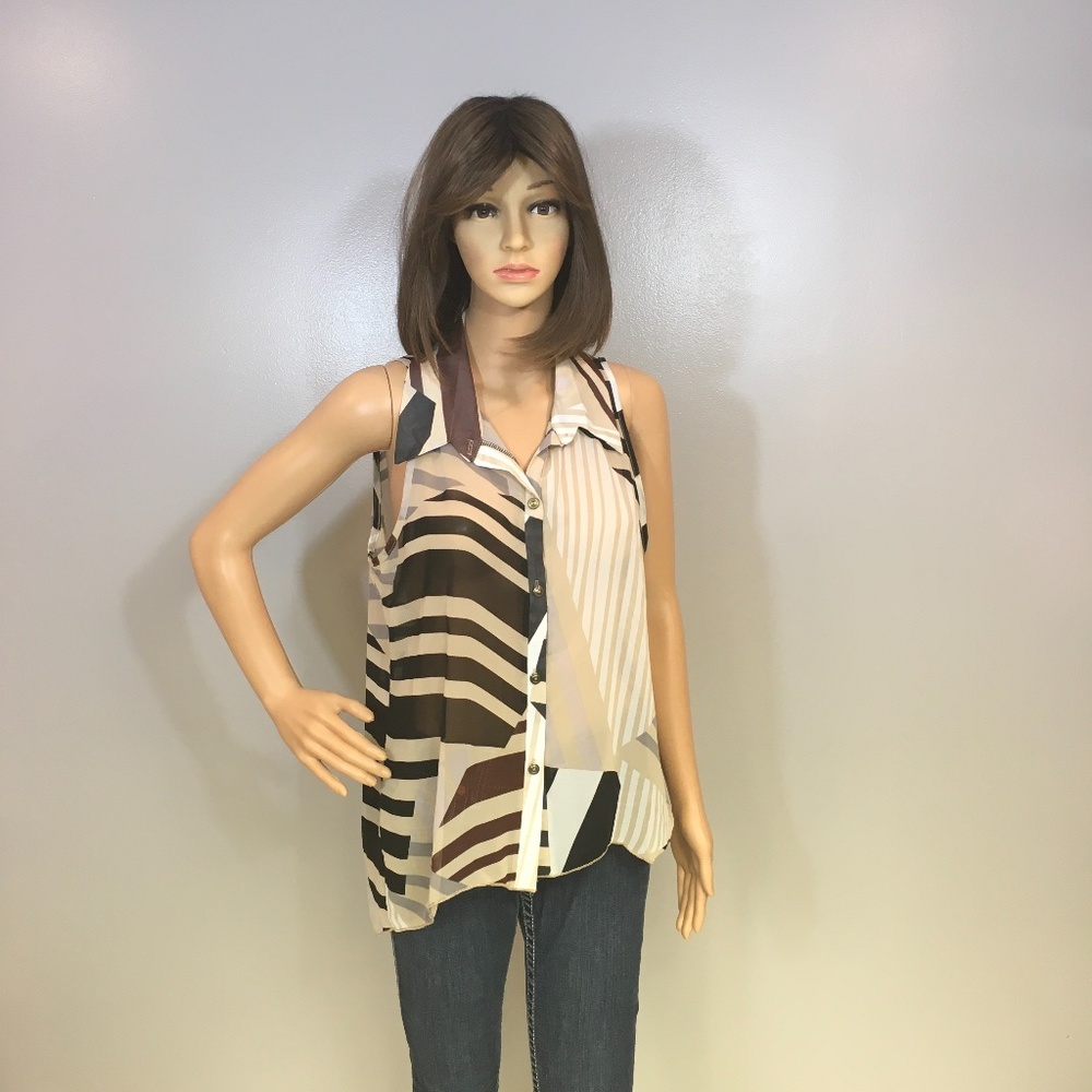 Brand New Body Central Geometric Sleeveless Blouse
